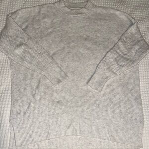 Aerie Waffle knit Gray Sweater